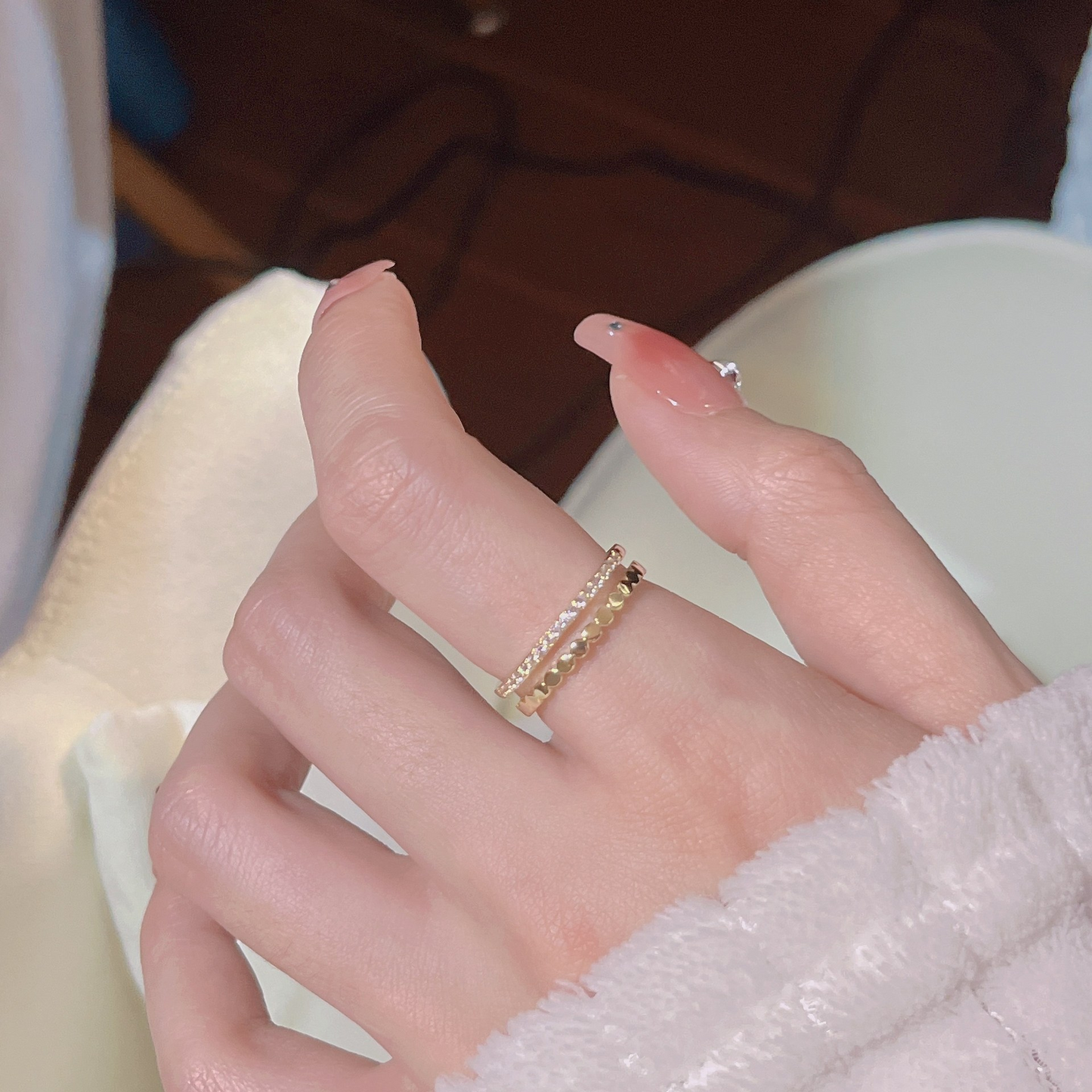 925銀メッキオープンリング女性2025年新型insスタイル