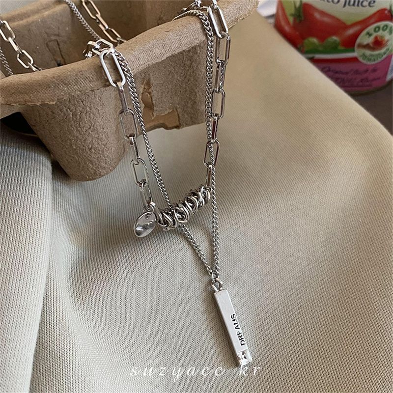 スタックダブルペンダントネックレス