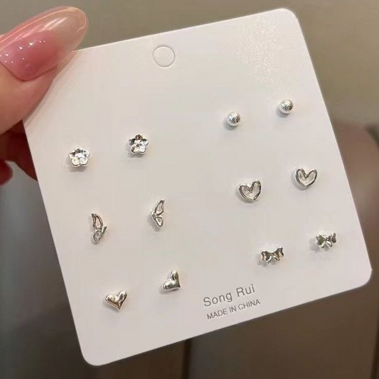小さめのイヤリングセット 甘い感じの小衆デザイン イヤボーンピアス